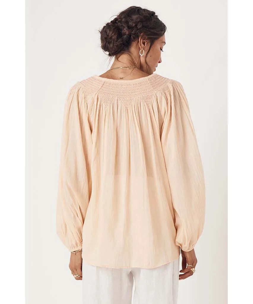 Amira Smock Blouse Apricot