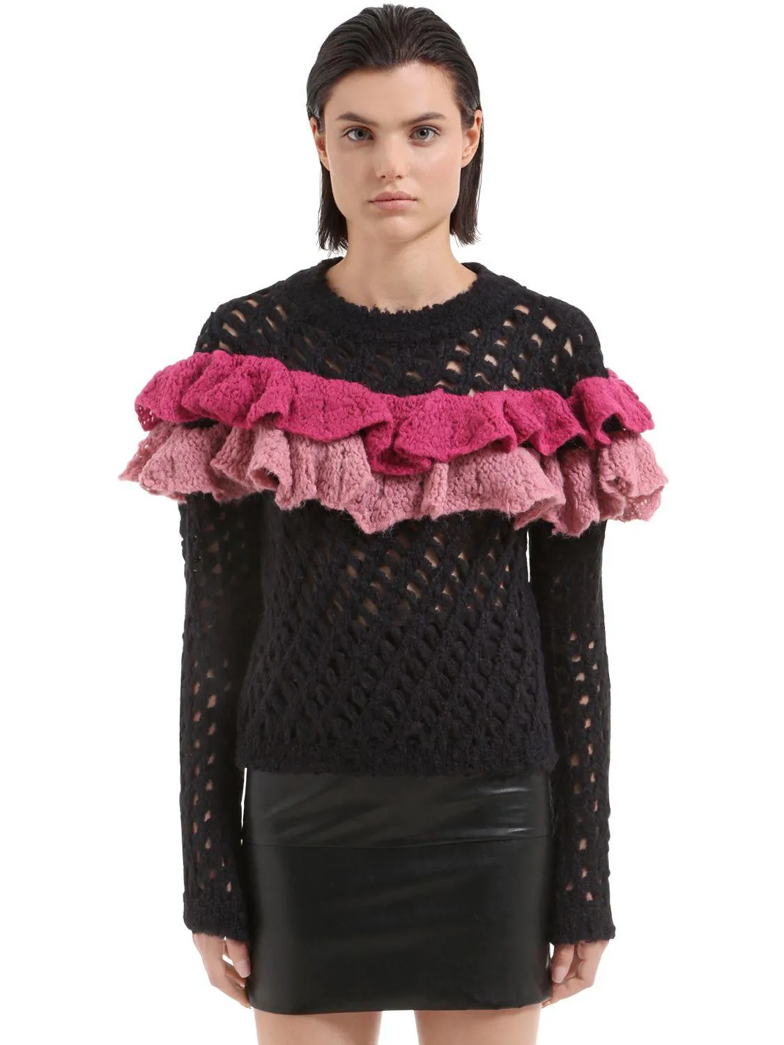 Boutique Moschino Ruffled Alpaca-Blend Sweater
