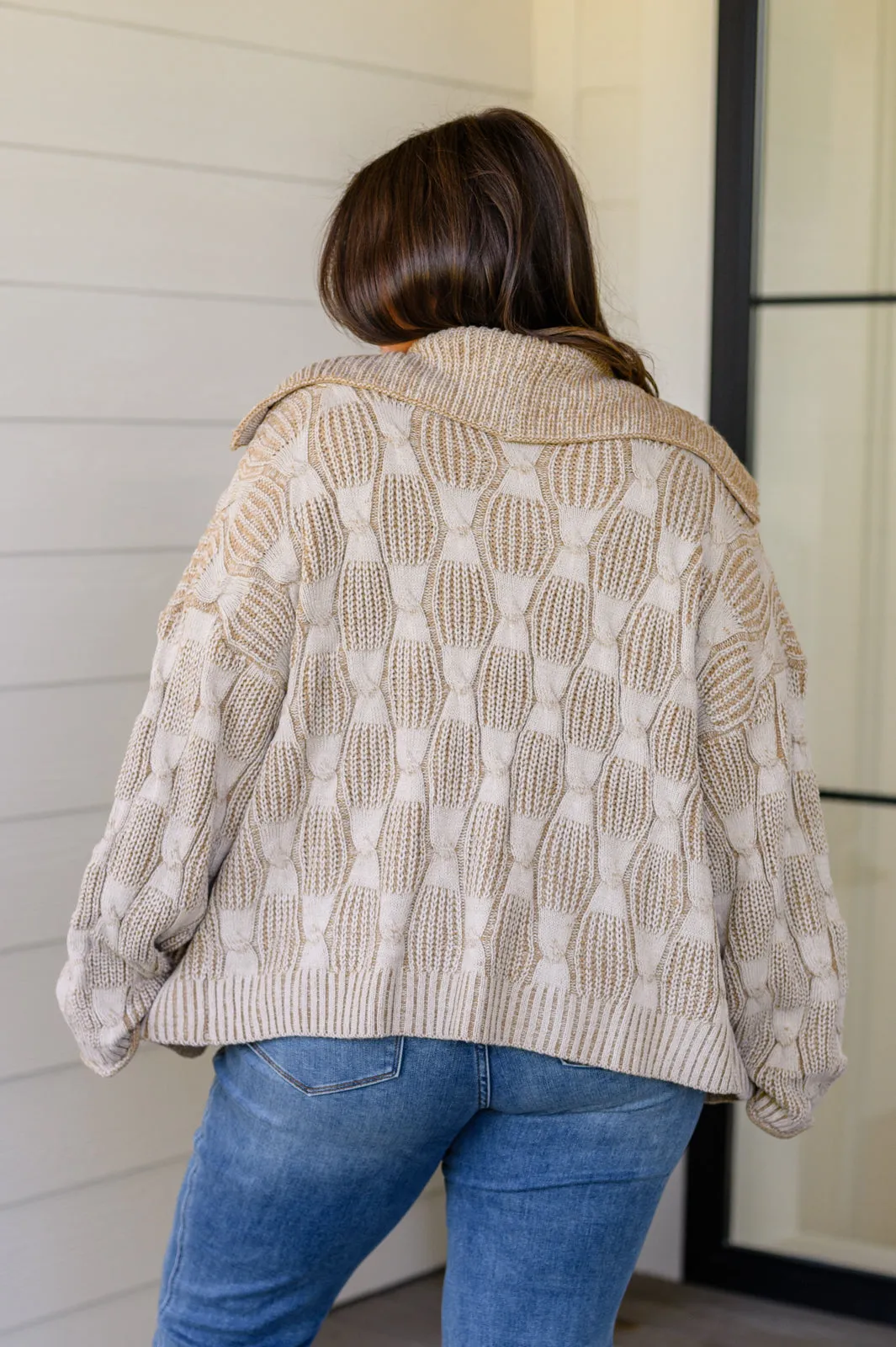 Checkered Open Front Cardigan