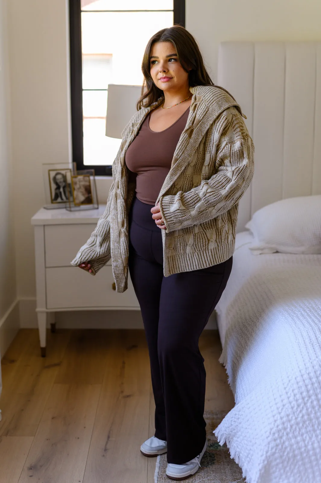 Checkered Open Front Cardigan