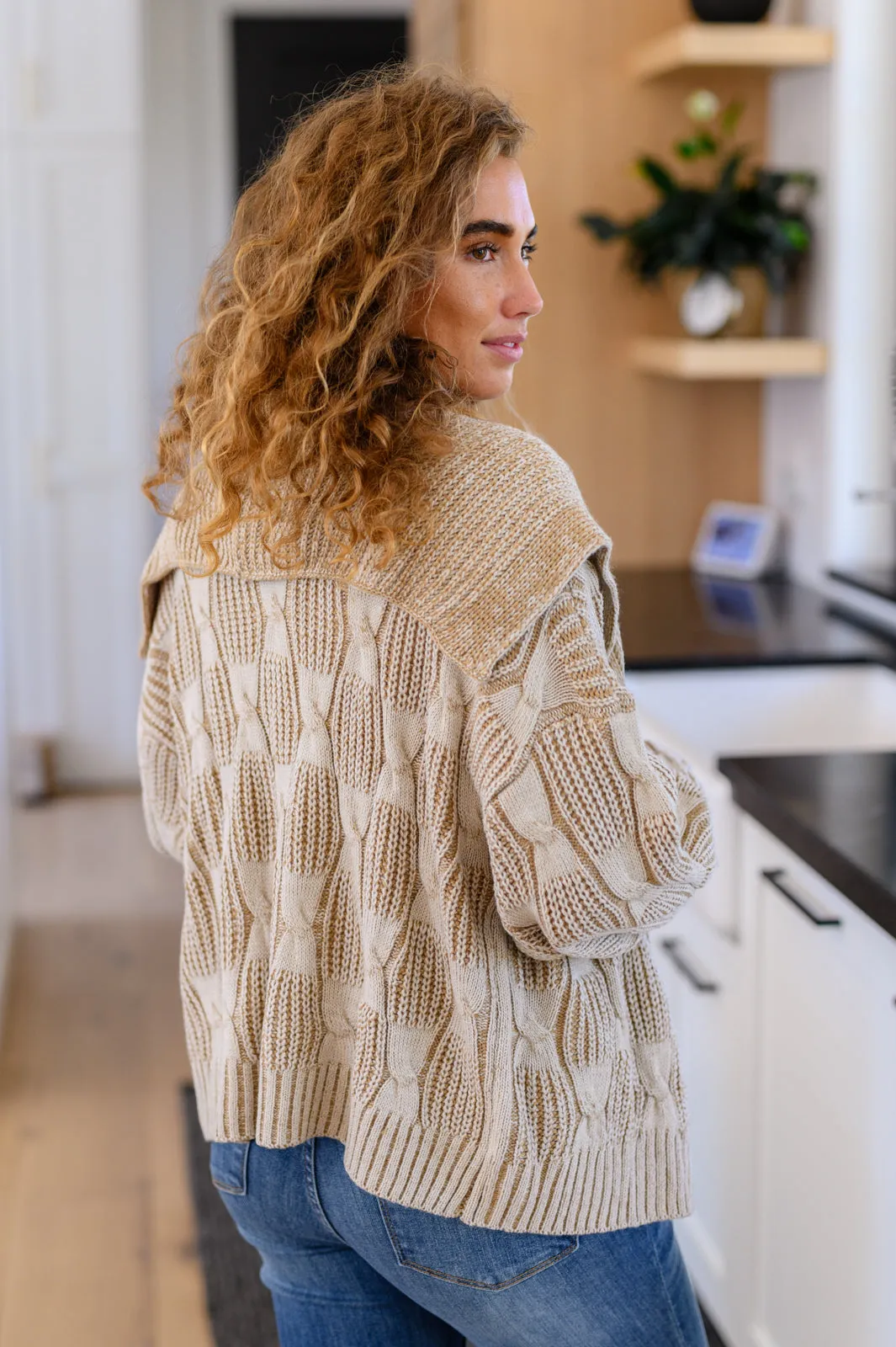 Checkered Open Front Cardigan