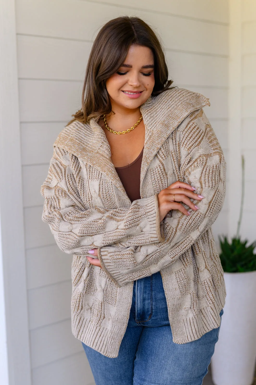 Checkered Open Front Cardigan