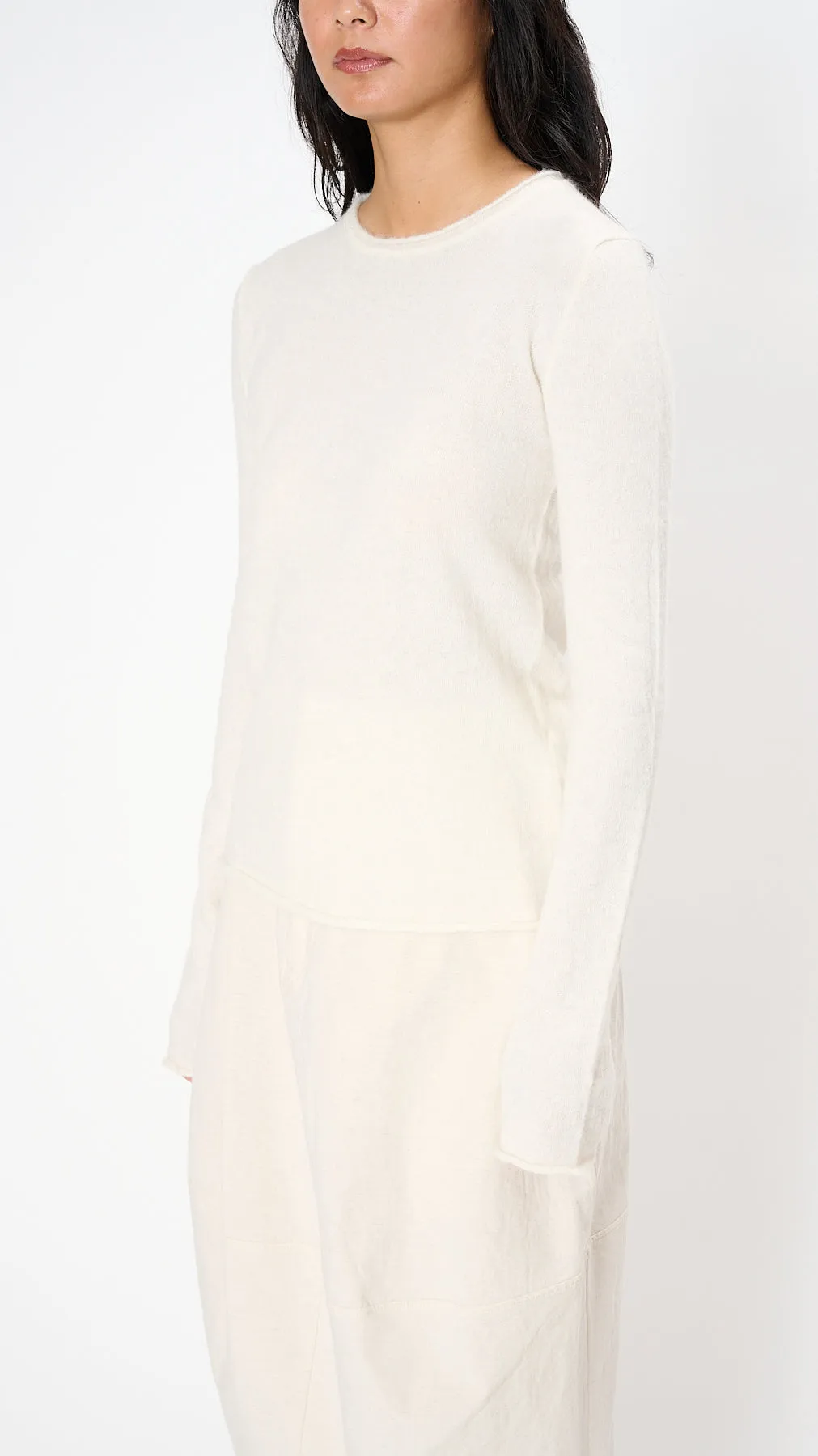 Crewneck in Raw White