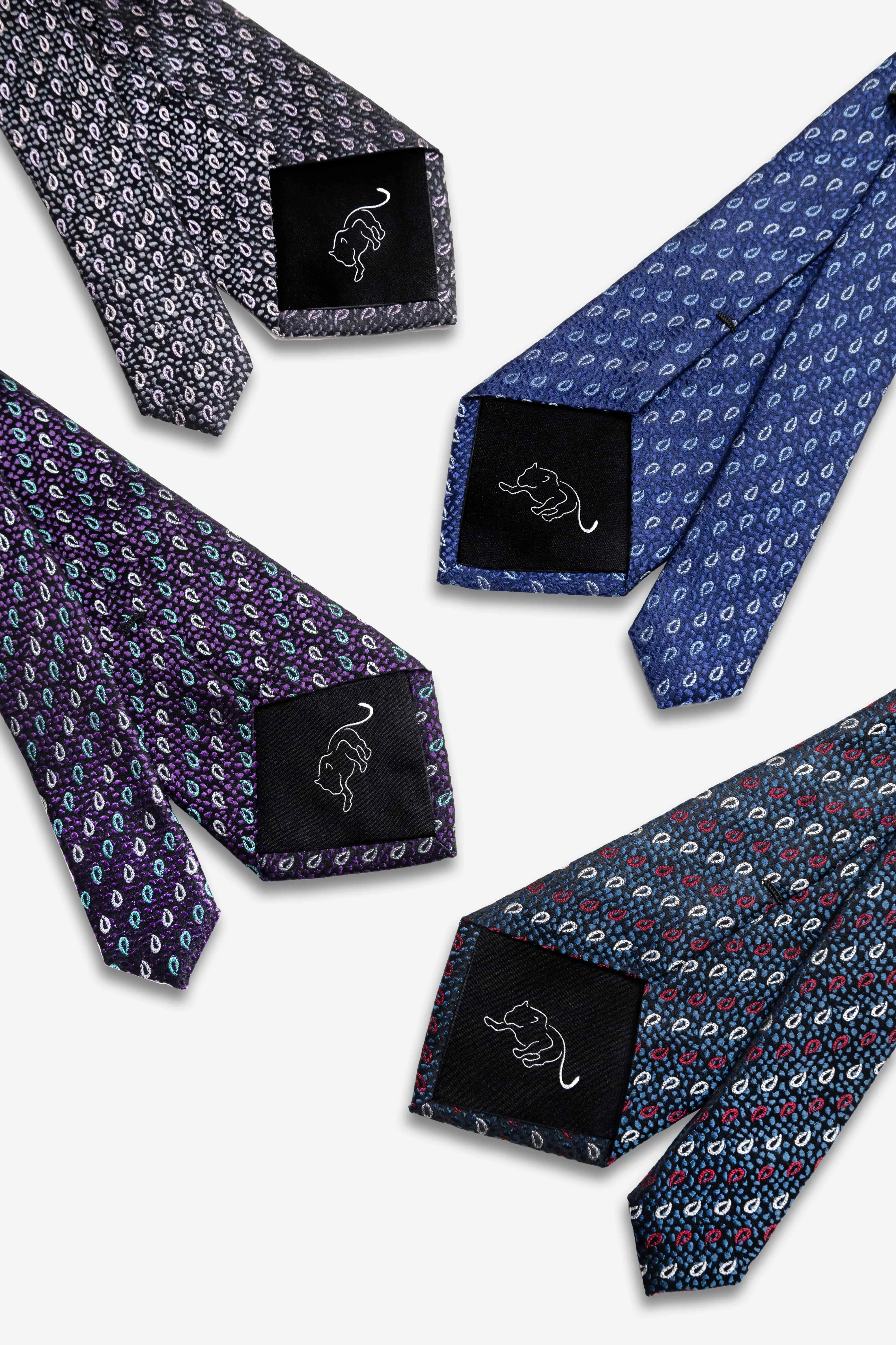 Danbury Paisley Silk Tie, Grey / Pink