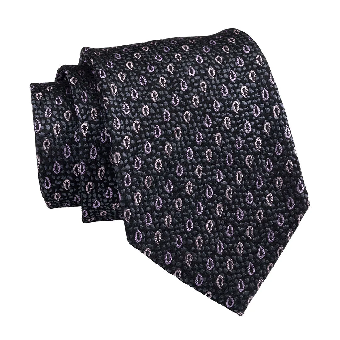 Danbury Paisley Silk Tie, Grey / Pink