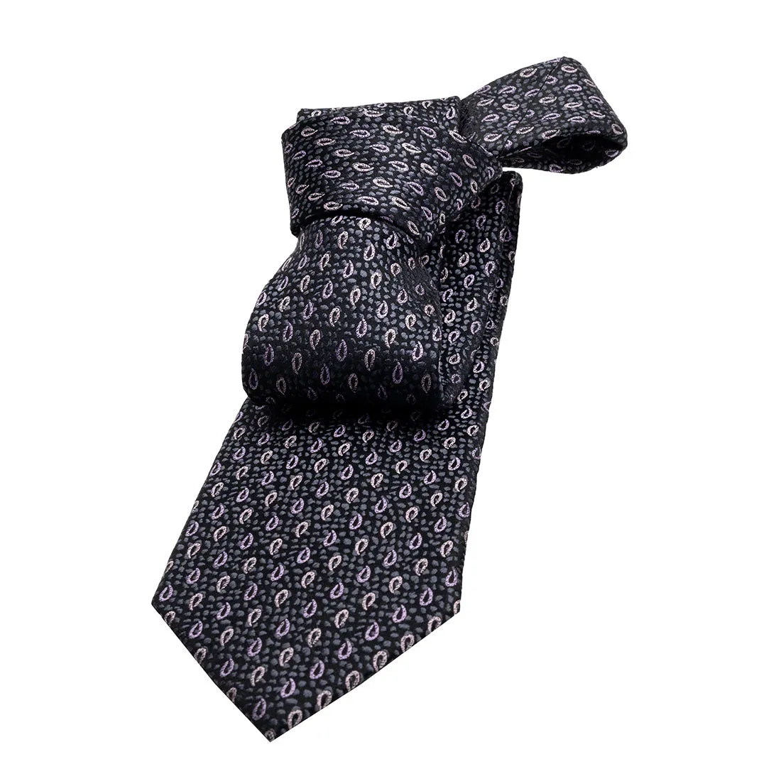 Danbury Paisley Silk Tie, Grey / Pink