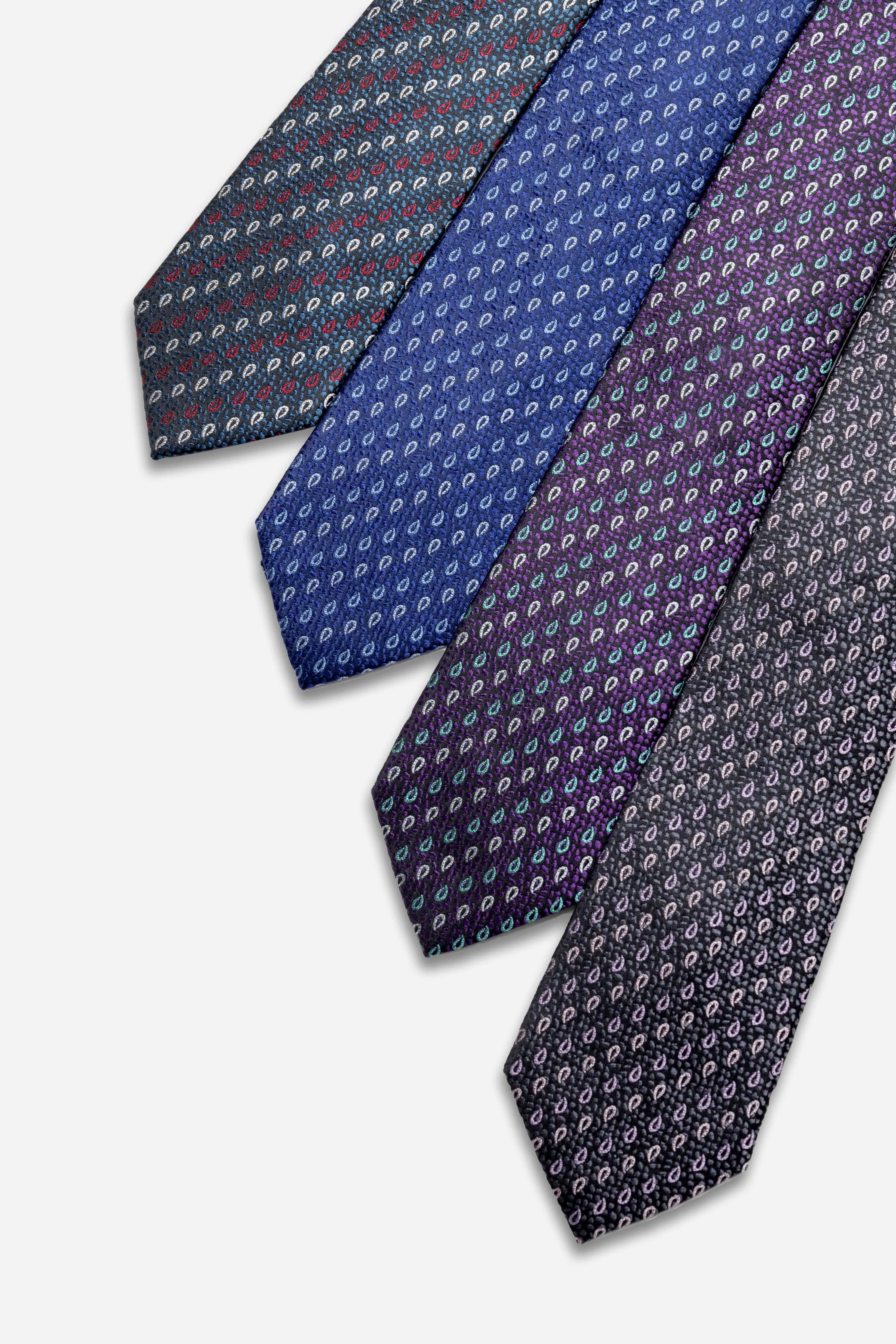 Danbury Paisley Silk Tie, Grey / Pink