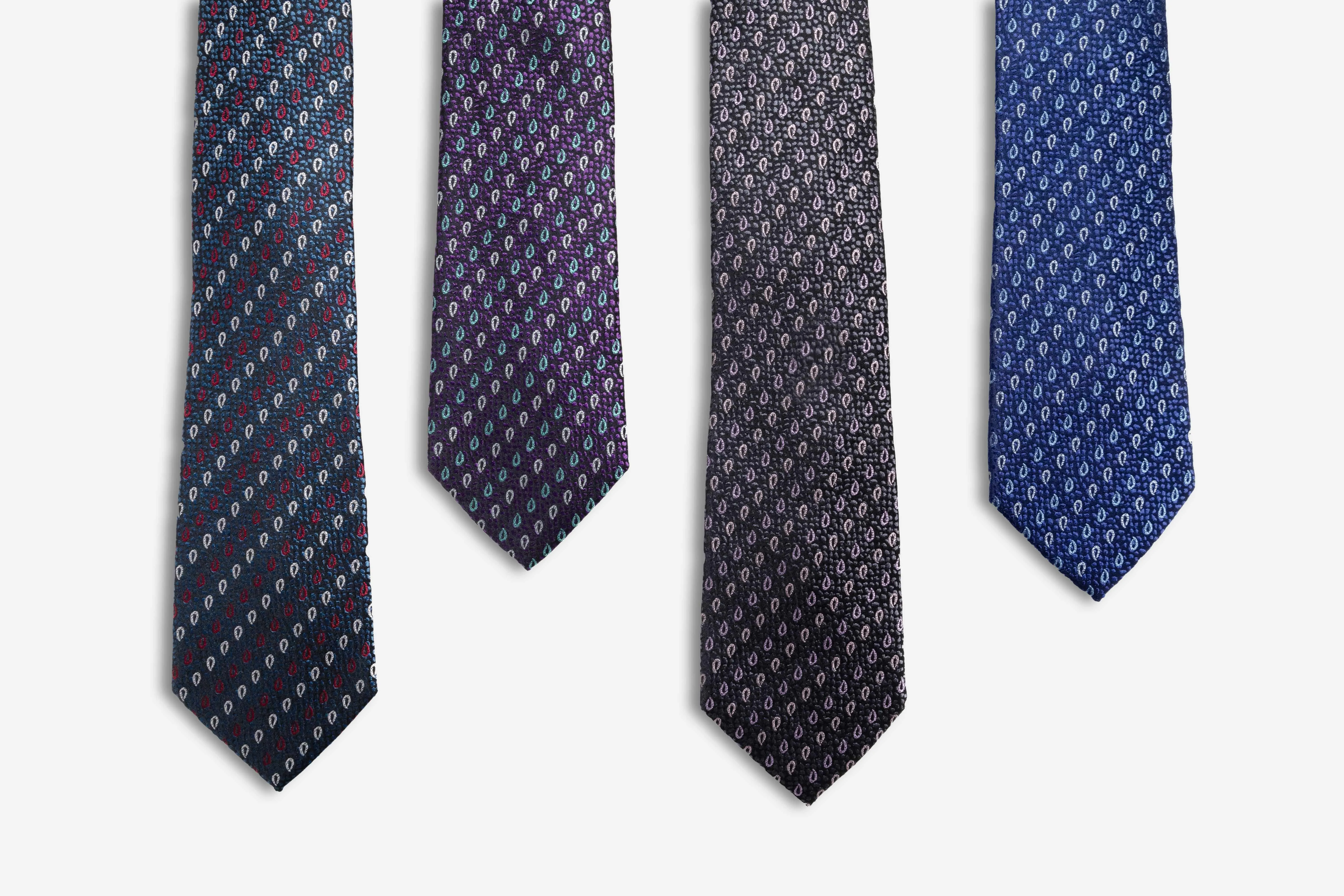 Danbury Paisley Silk Tie, Grey / Pink