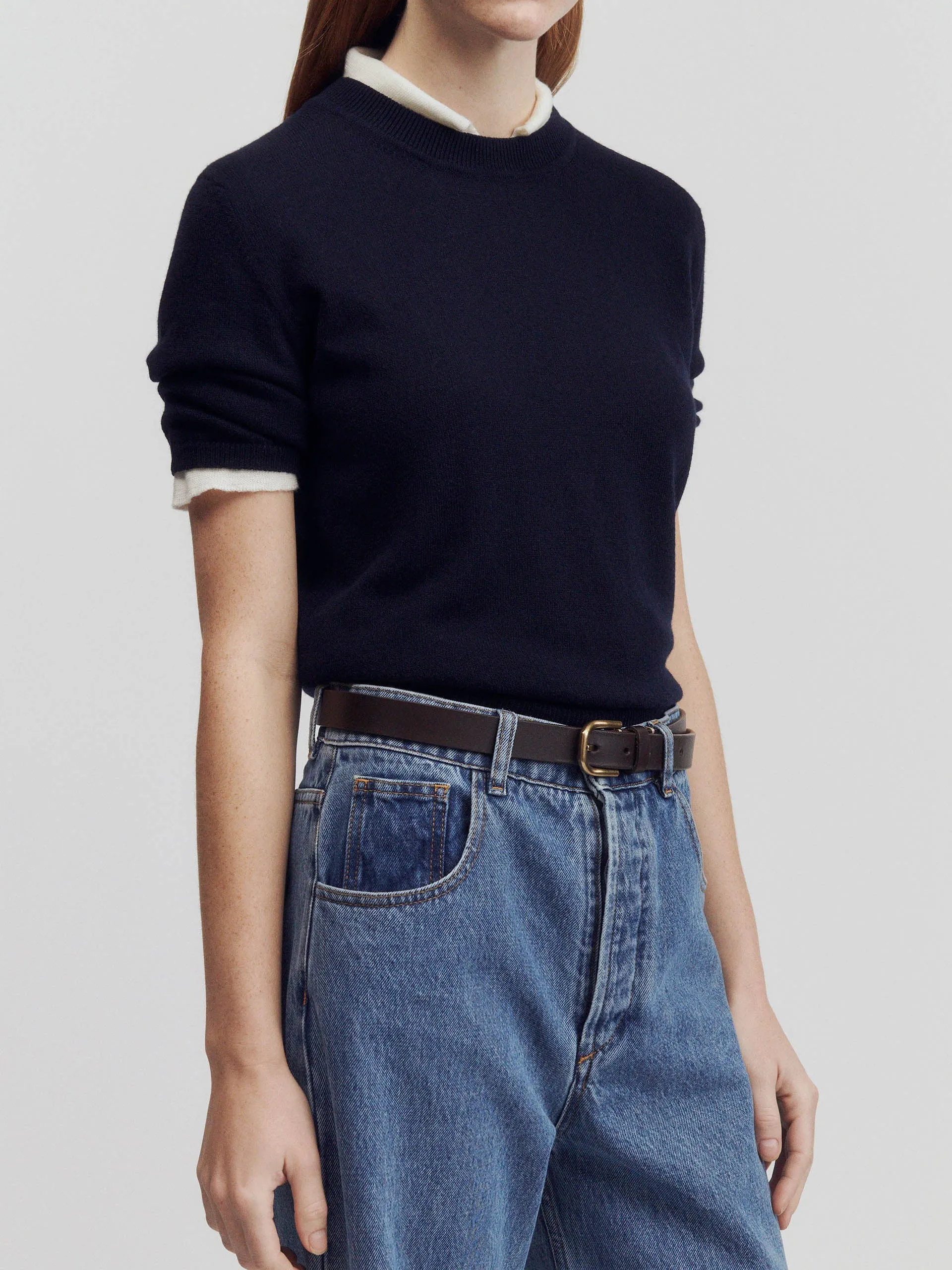 Dark navy Emer cashmere t-shirt
