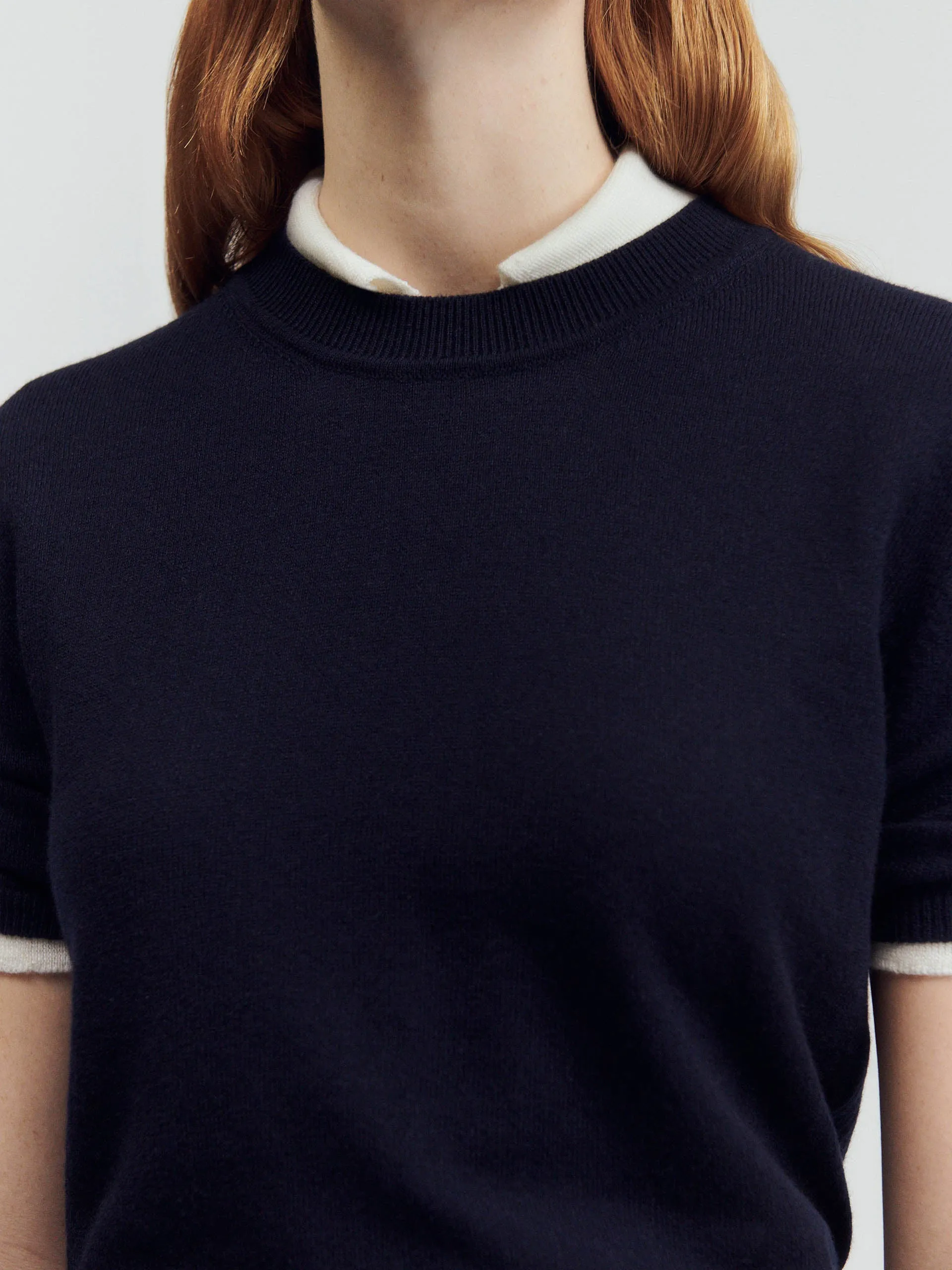 Dark navy Emer cashmere t-shirt
