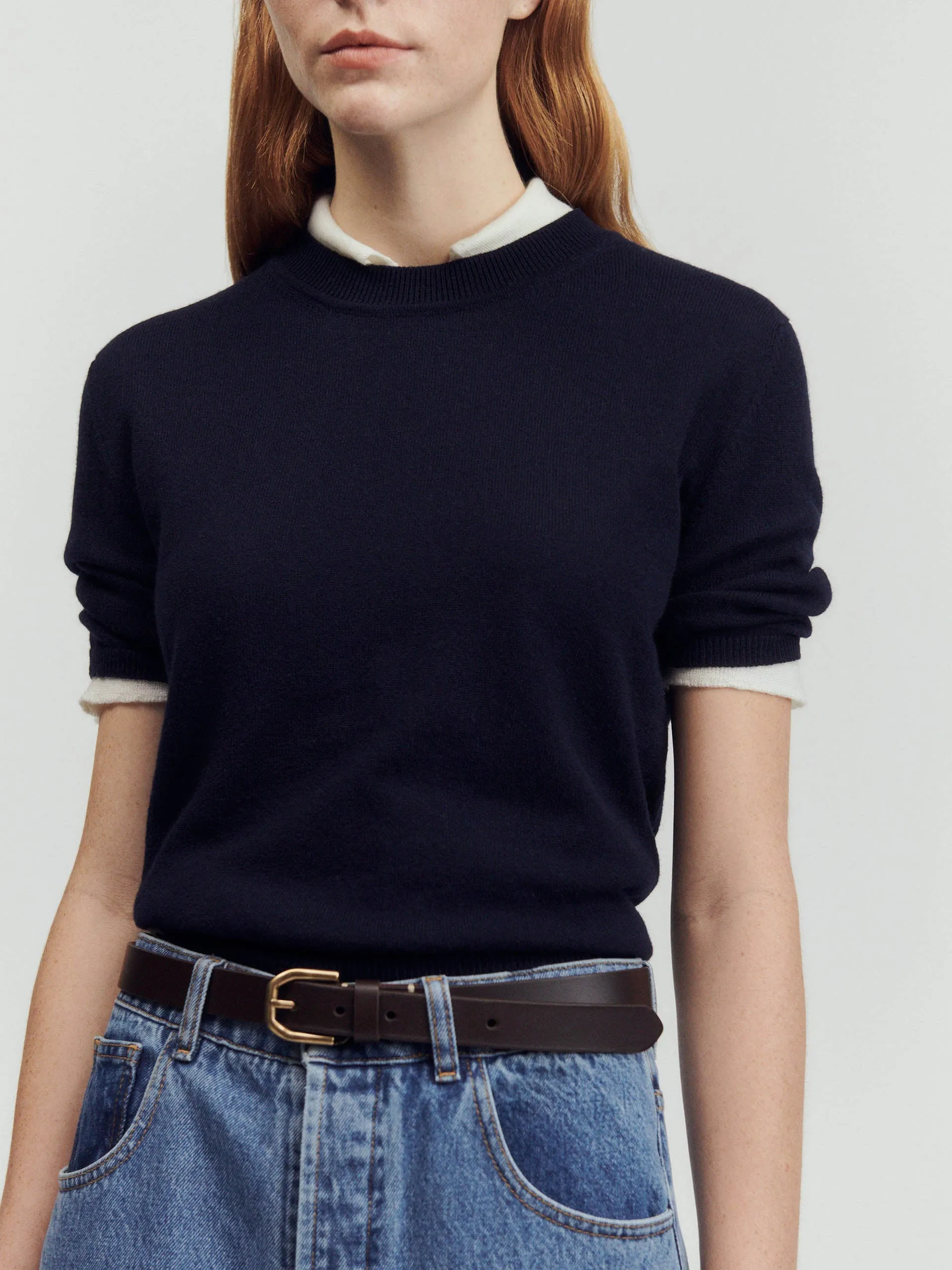 Dark navy Emer cashmere t-shirt