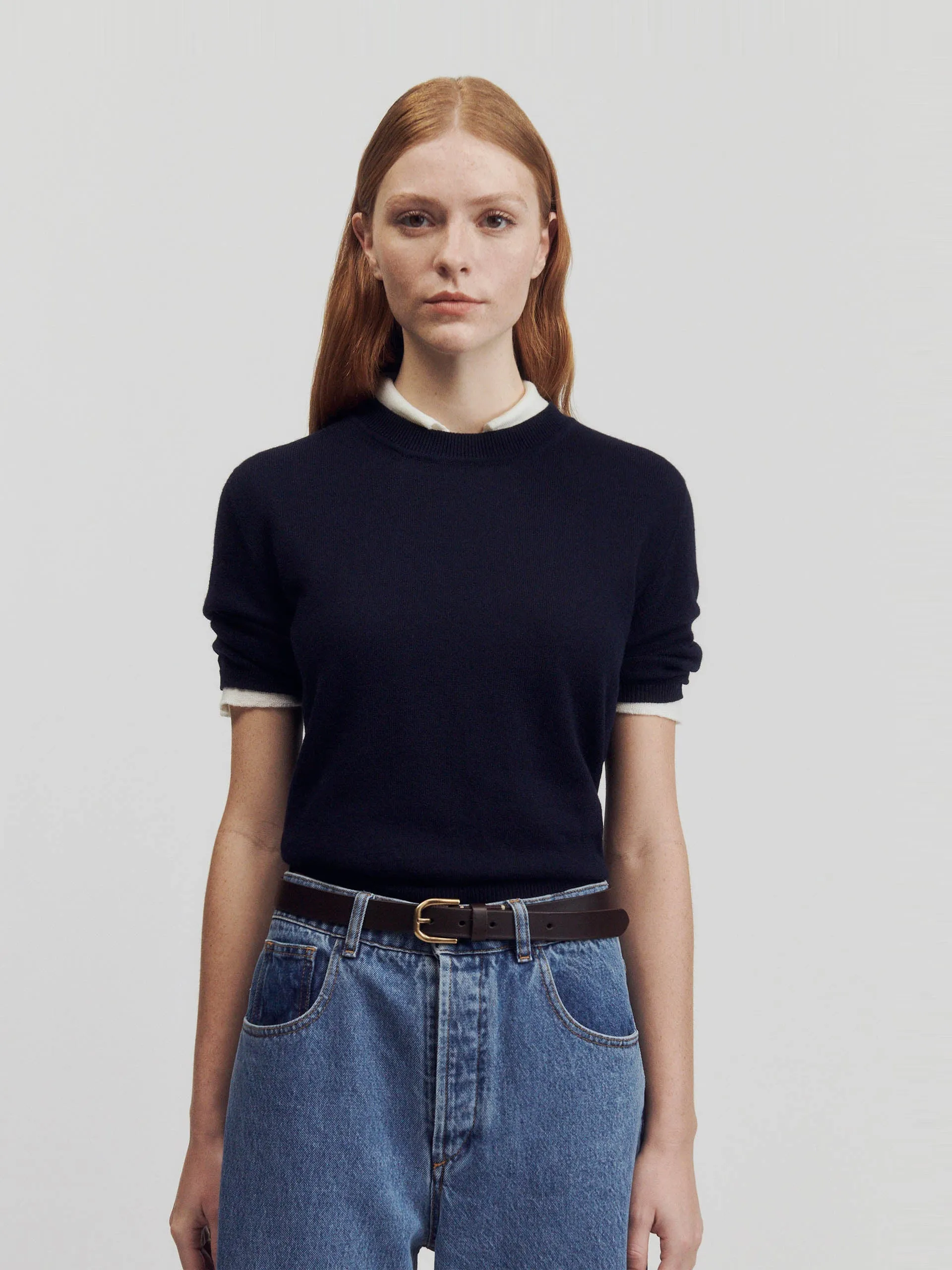 Dark navy Emer cashmere t-shirt