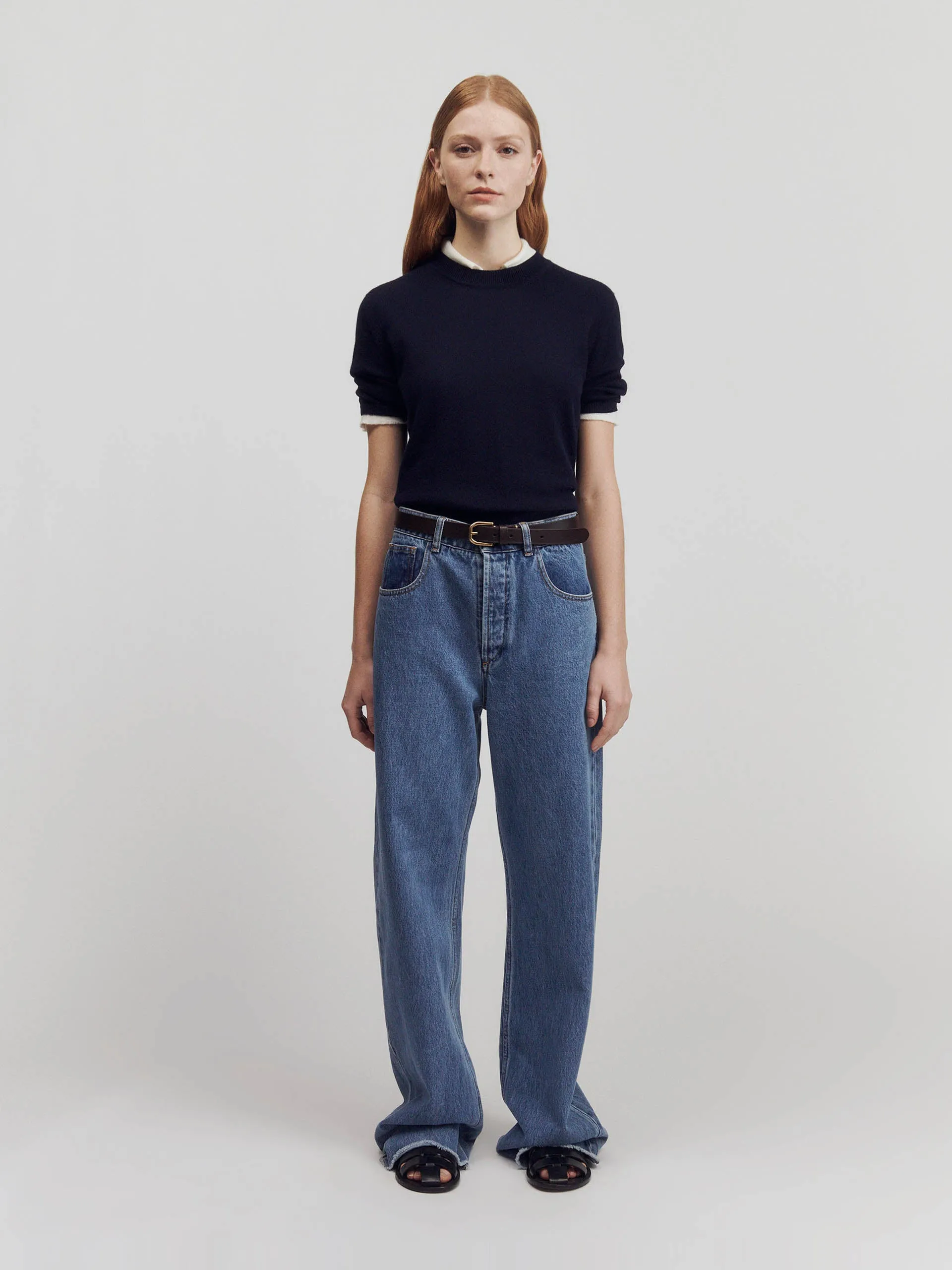 Dark navy Emer cashmere t-shirt