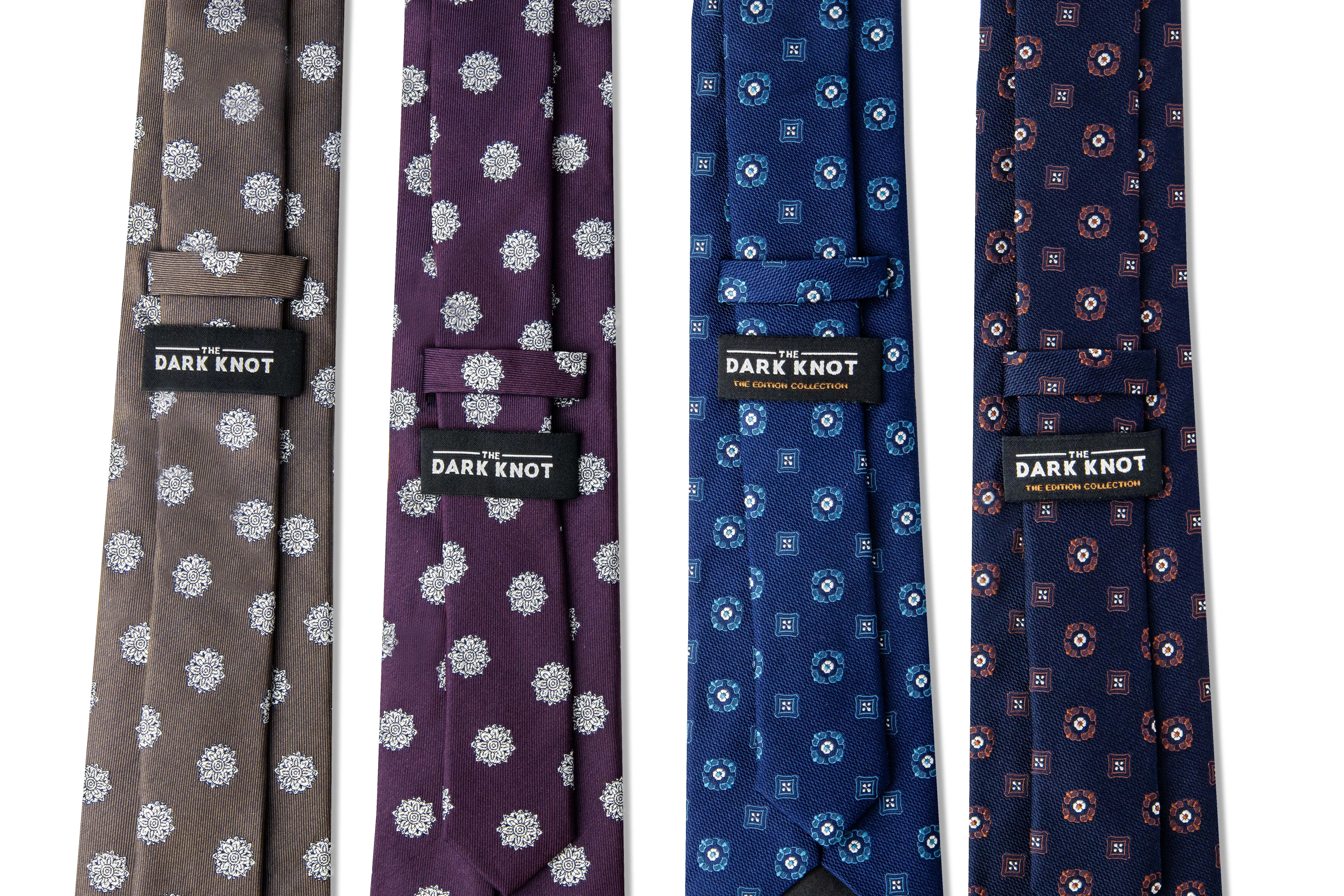 Little Falls Medallion Foulard Silk Tie, Brown / Silver