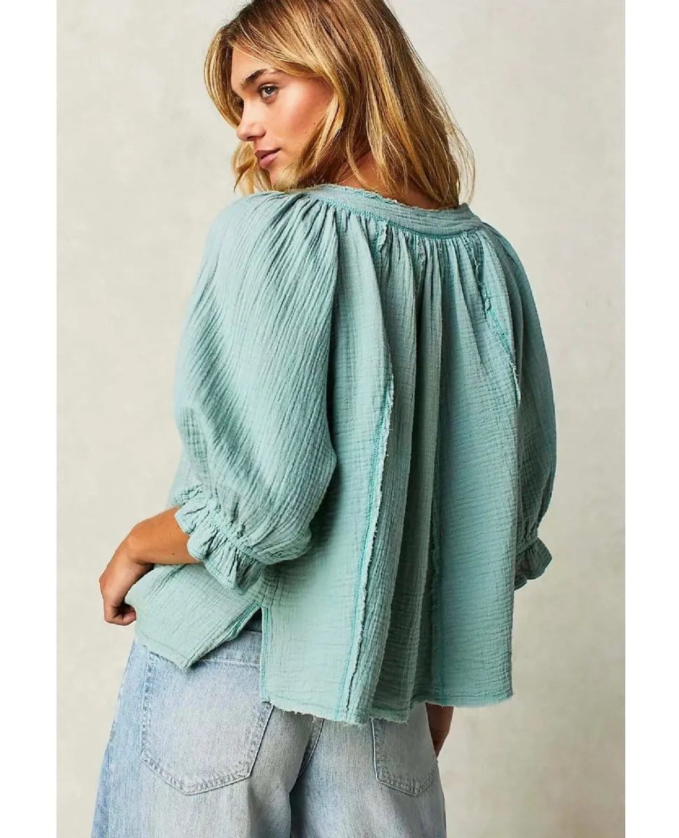 Lucy Solid Swing Top Blue Surf
