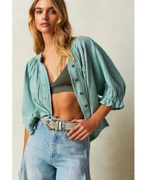 Lucy Solid Swing Top Blue Surf