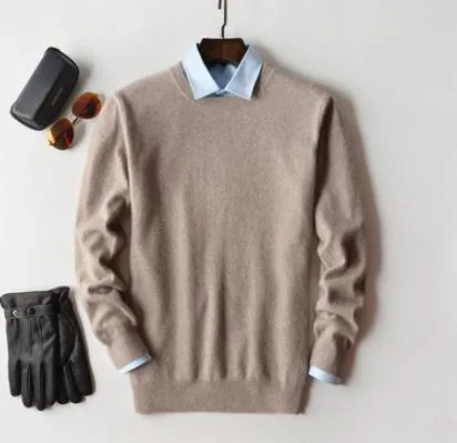 Men Cashmere Sweater Autumn Winter Soft Warm Jersey Jumper