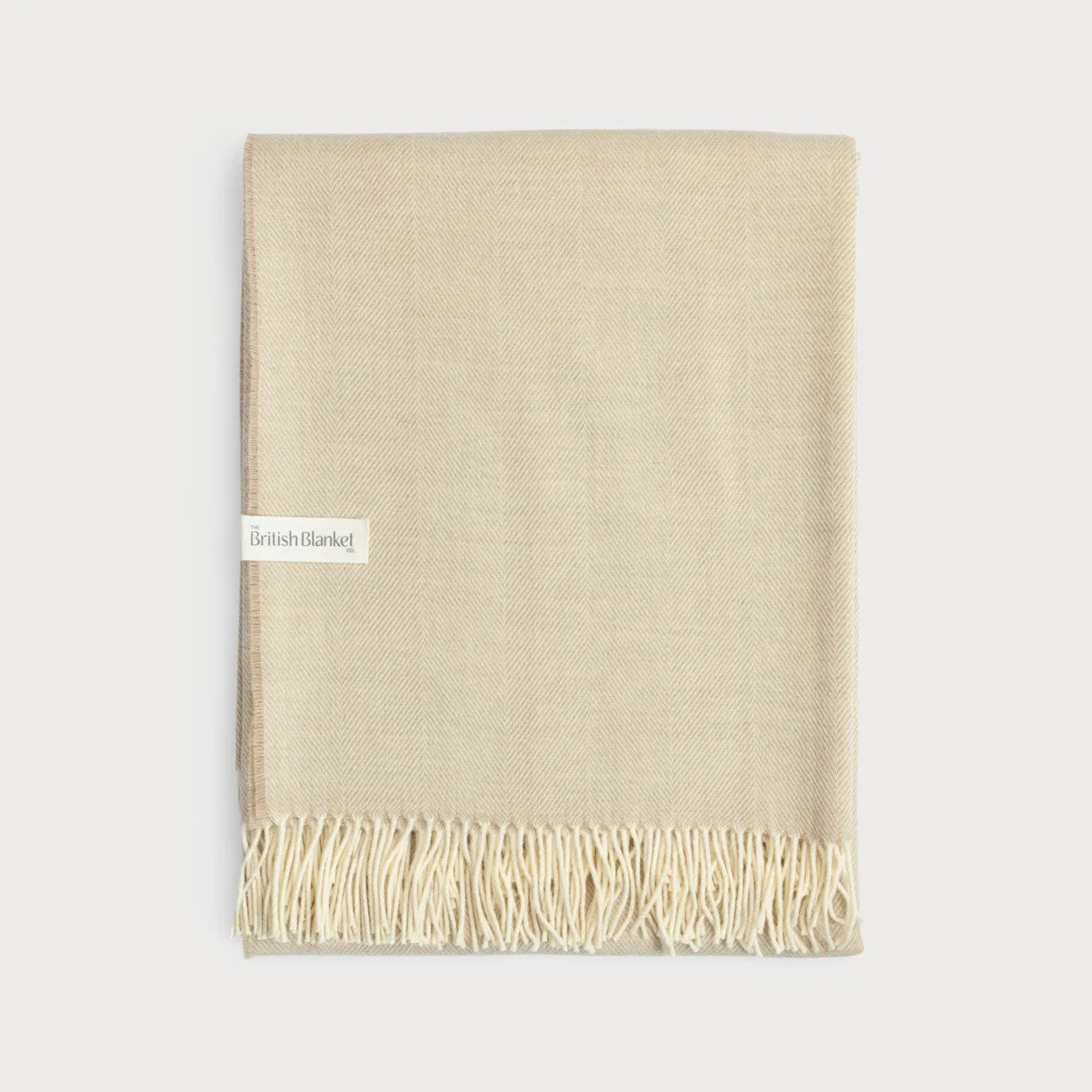 Merino Herringbone Blanket: Basswood