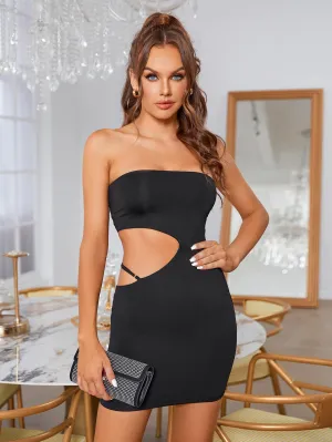 Off Shoulder Halter Trendy Cut Out Bodycon Dress
