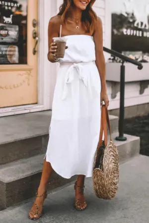 Striped Floral Print Trendy Patchwork White Maxi Dress