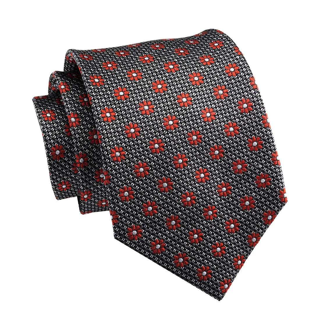 Summerhill Foulard Silk Tie, Grey / Red