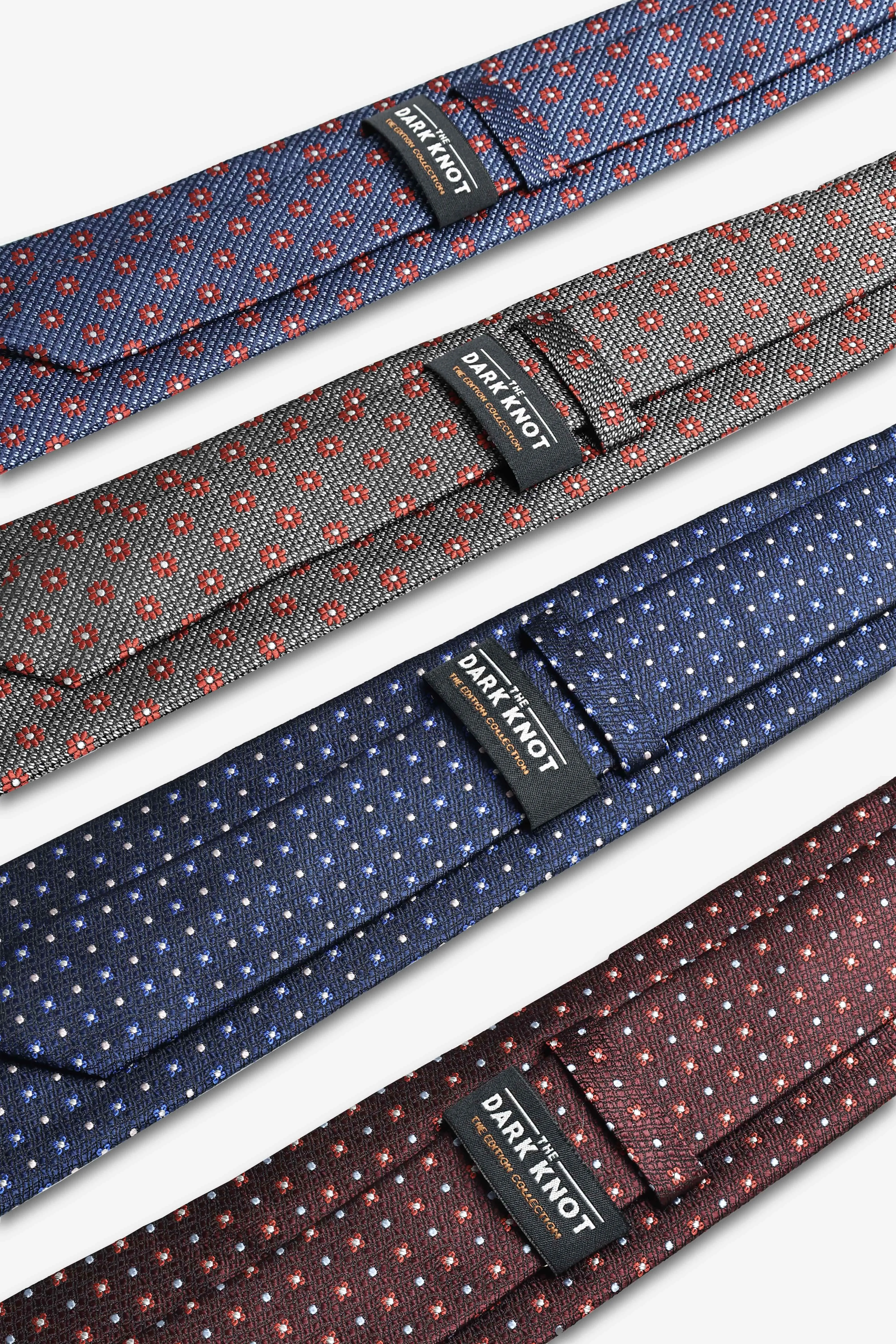Summerhill Foulard Silk Tie, Grey / Red