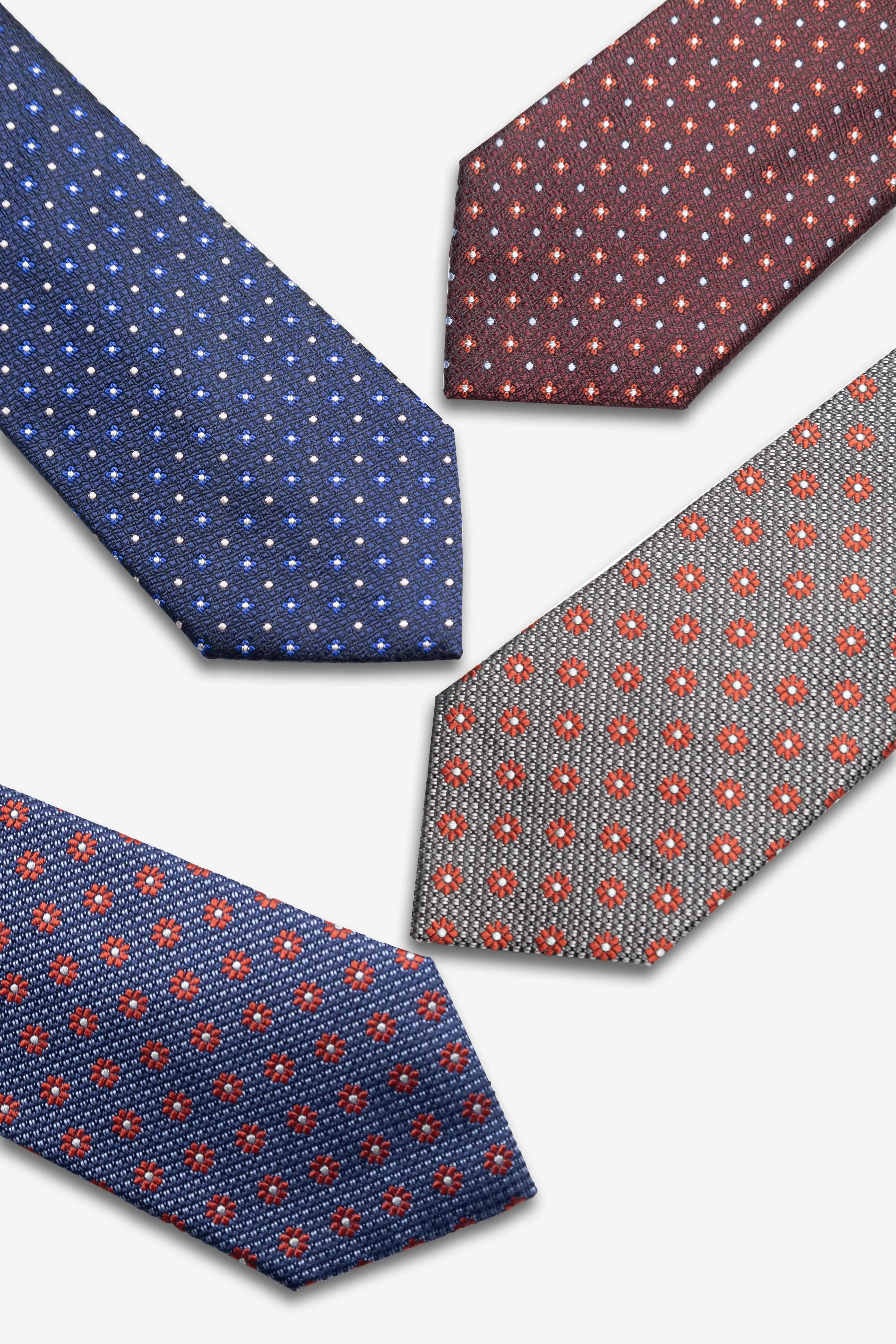 Summerhill Foulard Silk Tie, Grey / Red