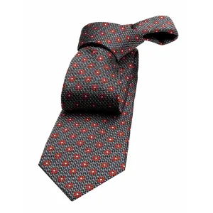 Summerhill Foulard Silk Tie, Grey / Red