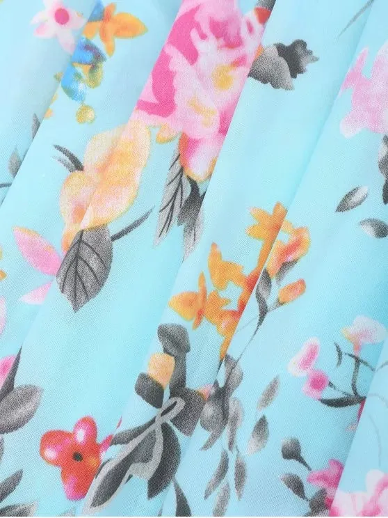 TastyHottie - Trendy Ruched Floral Maxi Tube Dress With Pocket