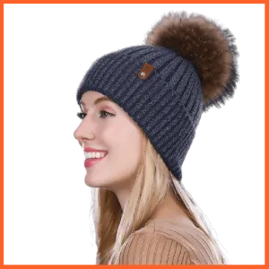 Winter Beanie Women'S Pearl Curled Hat | Pompom Thick Warm Hats New Brand Knitted High Quality Wool Beanies