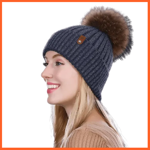 Winter Beanie Women'S Pearl Curled Hat | Pompom Thick Warm Hats New Brand Knitted High Quality Wool Beanies