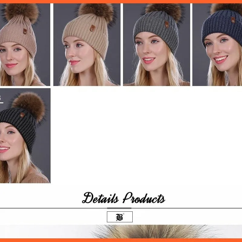 Winter Beanie Women'S Pearl Curled Hat | Pompom Thick Warm Hats New Brand Knitted High Quality Wool Beanies