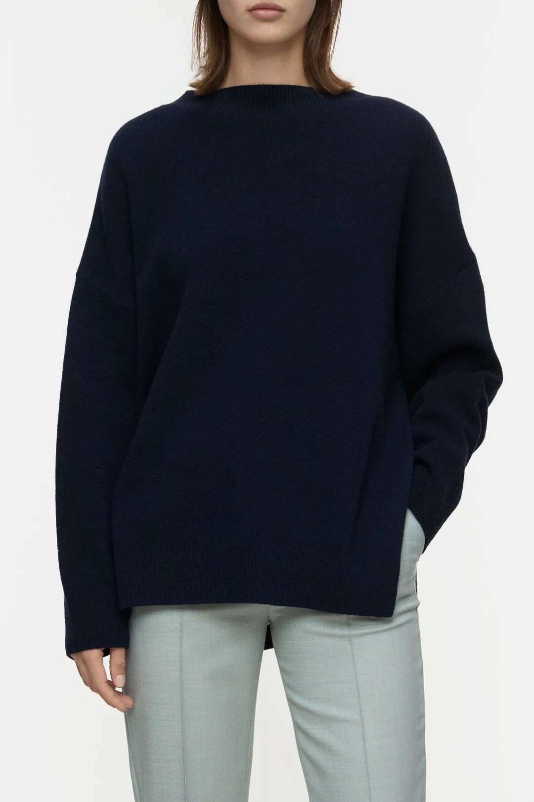 Wool Blend Double-Face Jumper - Dark Night